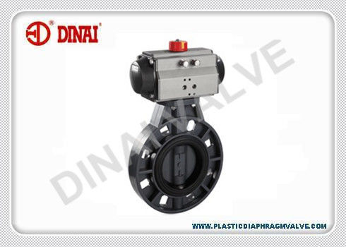PVDF بلاستيكيّ فراشة صمام هوائيّ مشغل عملية PN1.0Mpa JIS/ضجيج/ansi