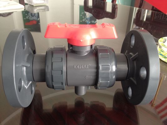 PN10 قضيب UPVC بلاستيكيّ شفير كرة صمام, 1/2" إلى 12"ضجيج, ansi, JIS دودة ترس عملية